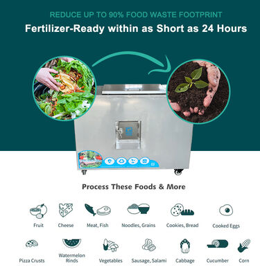 TOGO TG-CC-50 Stainless Steel 304 Organic Waste Composter with 50kg Capacity and 21-24 Hours Processing