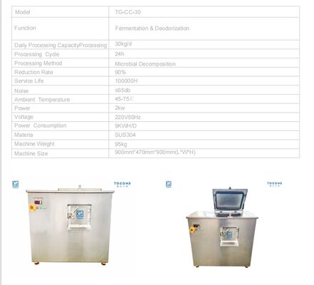 TOGO Electric Household Food Waste Composting Unit System with Stainless Steel and Silencer Technology